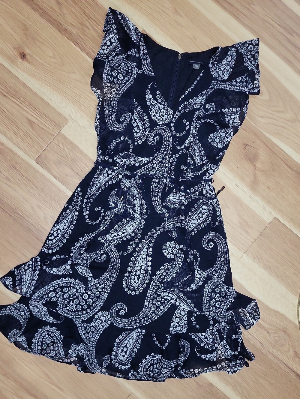 Tommy Hilfiger Navy and White Paisley Dress